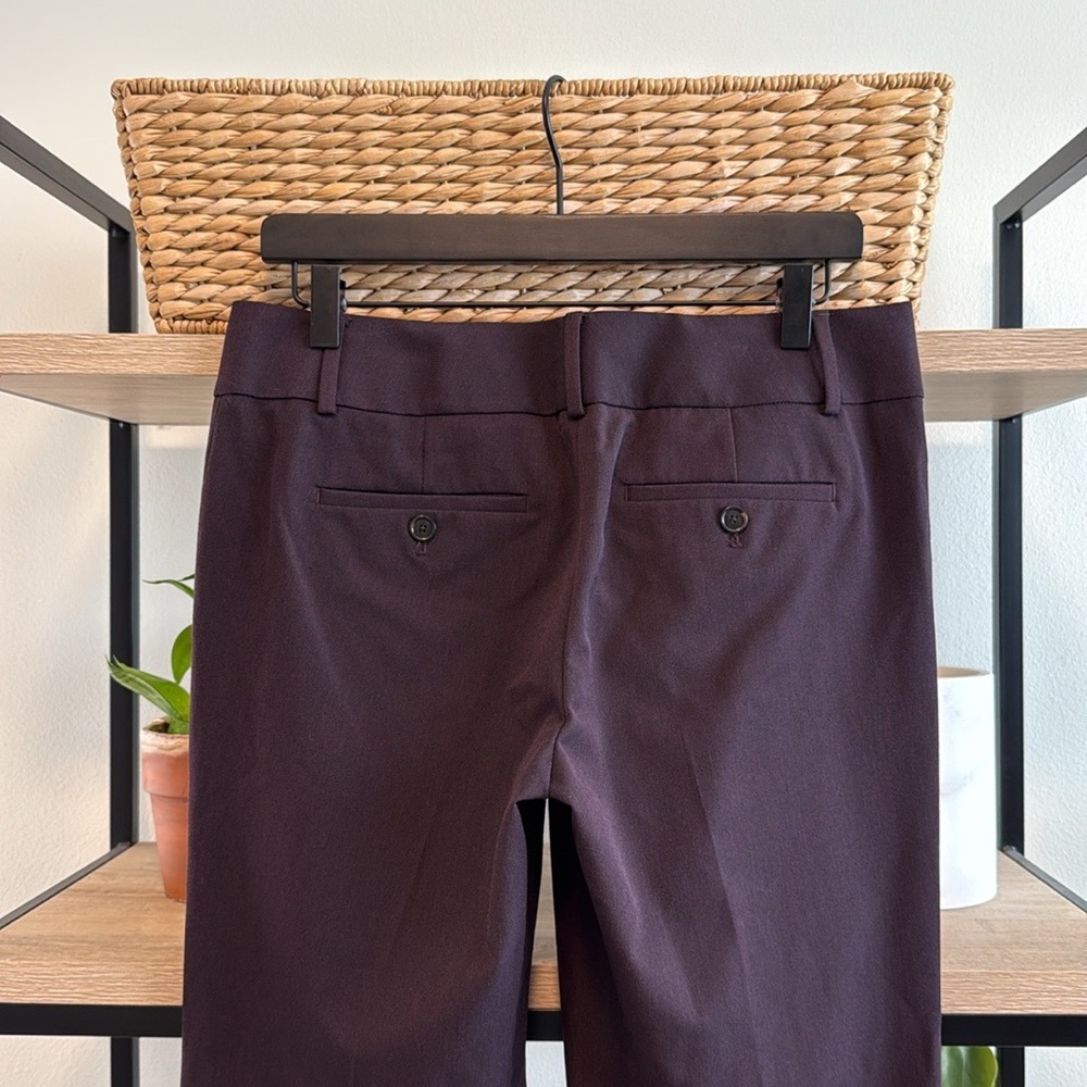 NWT Ann Taylor Loft Marisa Burgundy Mid-Rise Career Woven Dress Pant Trouser, 6 - Picture 6 of 9